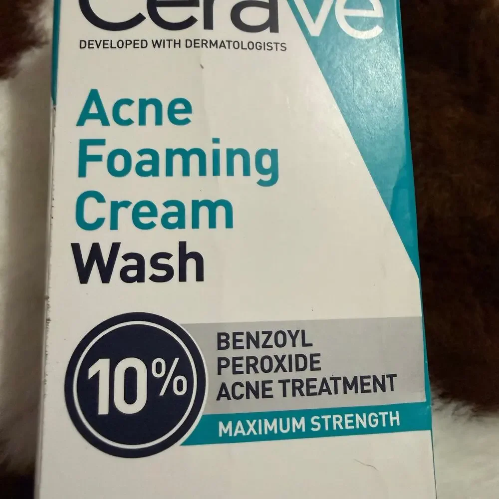 NEW Cerave Acne Foaming Cream Wash 10 Benzoyl Peroxide Max Strength Face Cleaner